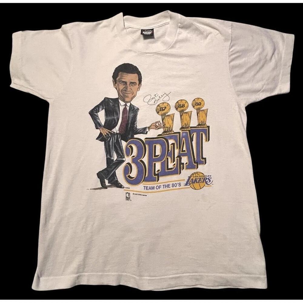 1989 Los Angeles Lakers 3Peat Team Of The 80S Pat Riley T Shirt L Salem